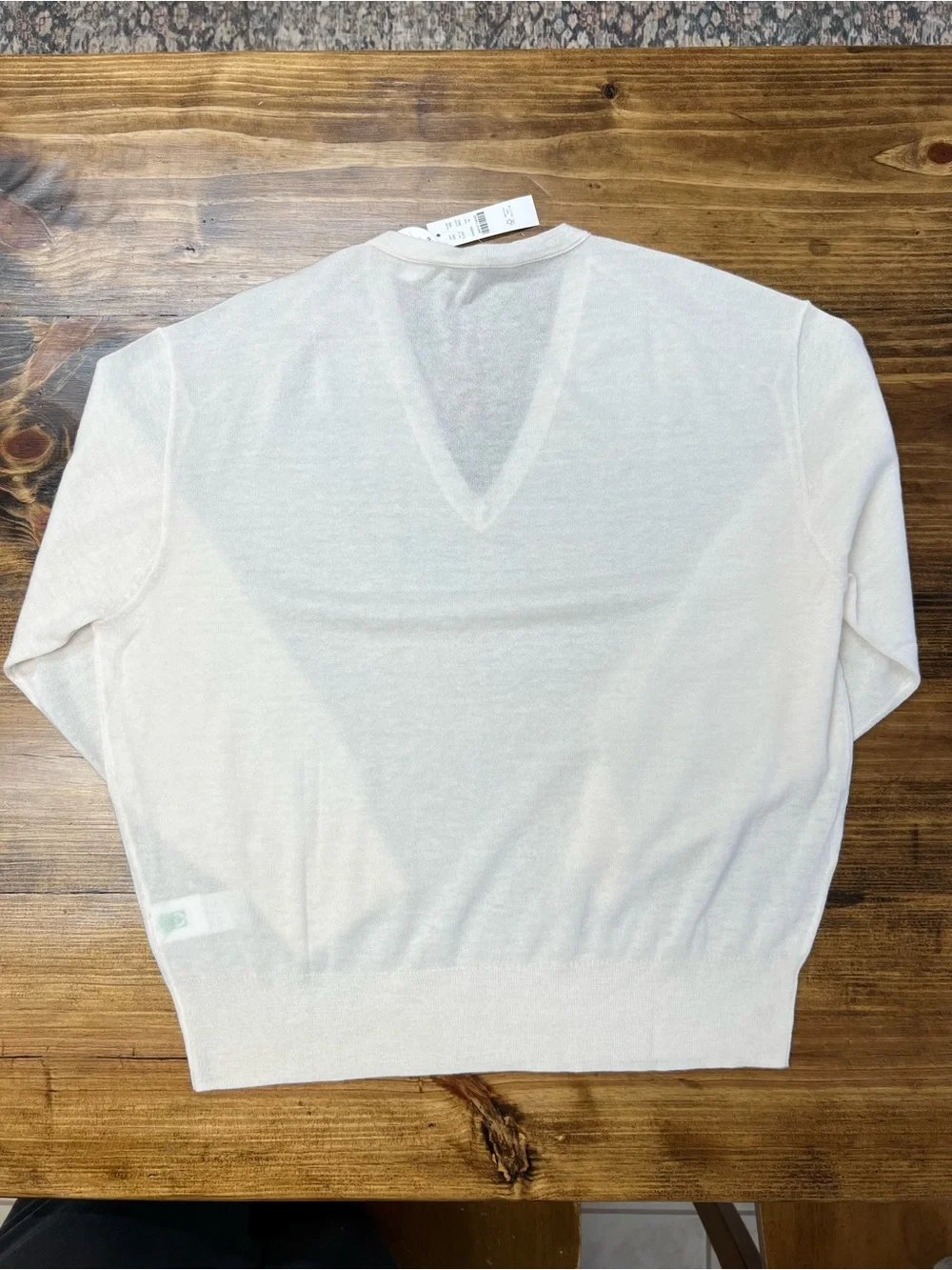J. Crew Oversized featherweight cashmere V-neck sweater Snow White Size Medium
